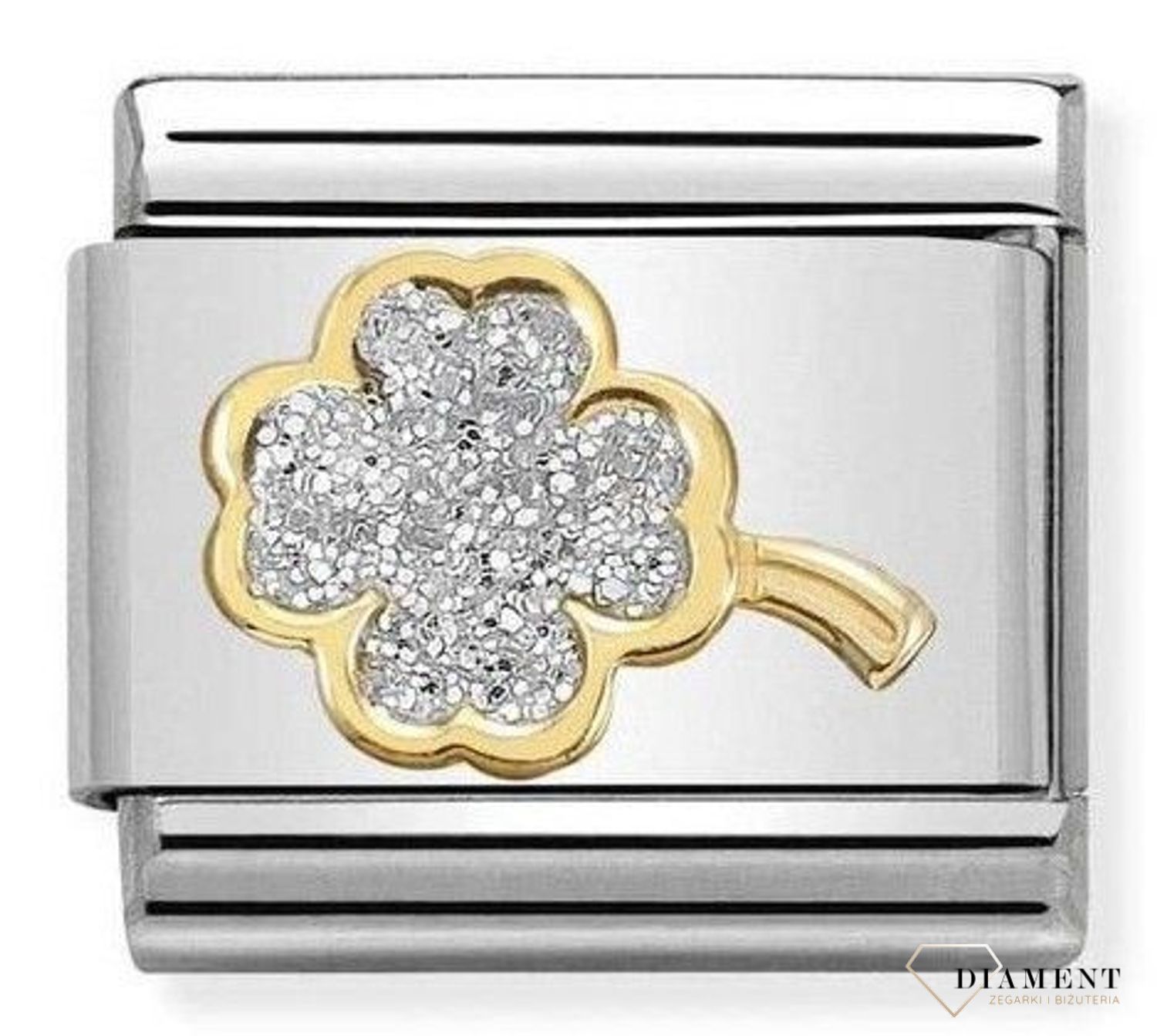 Nomination Link 18K zawieszka złoto Koniczynka z brokatem ✓Bransoletki Nomination , Zawieszki Nomination ✓ Wyjątkowy prezent ✓ Nomination ✓ Bransoletka Nomination ✓ Bransoletka ze stali (2)3.jpg